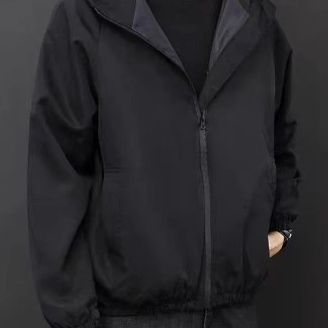 001  黑色外套运动连帽防风时尚外套