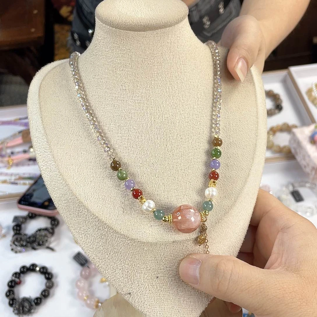 水晶手链银S925镀金镶嵌