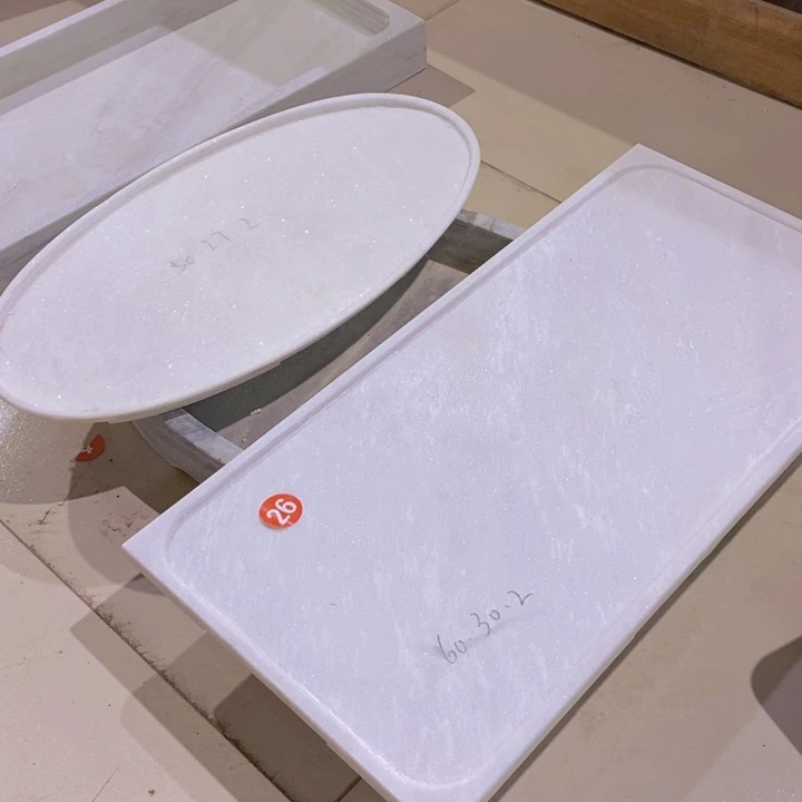 石头板***标2个盆子长方椭圆形