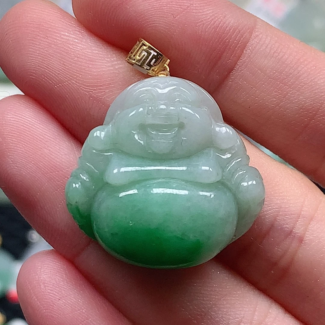 颈饰18K金镶嵌翡翠翡翠吊坠