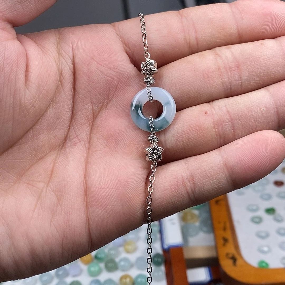 翡翠颈饰未镶嵌甜甜圈项链