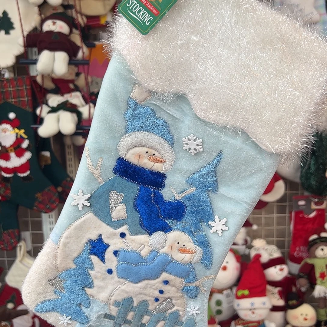 毛绒老货样品雪人袜子