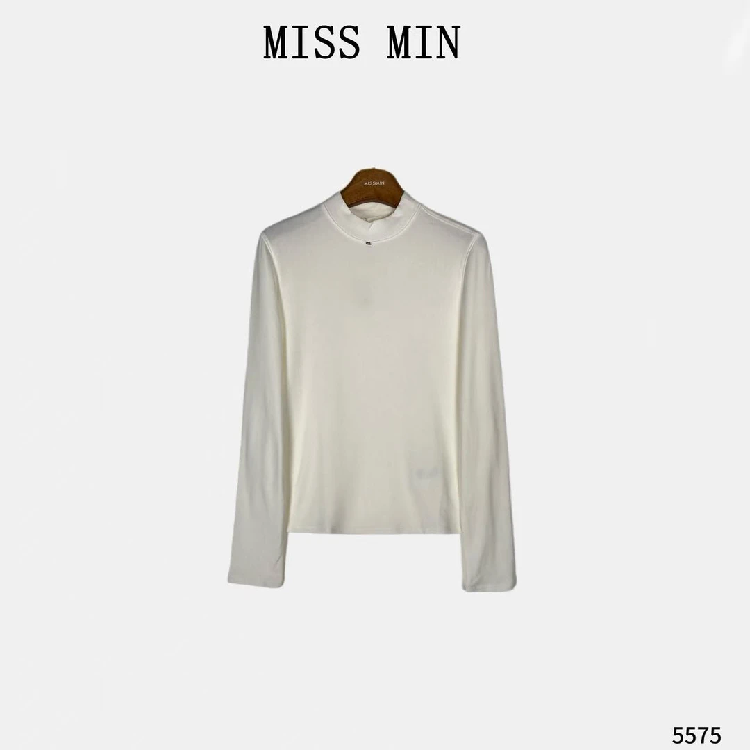 MISS MIN【小暖炉打底】半高领打底衫清冷系衣服通勤百搭上衣5575
