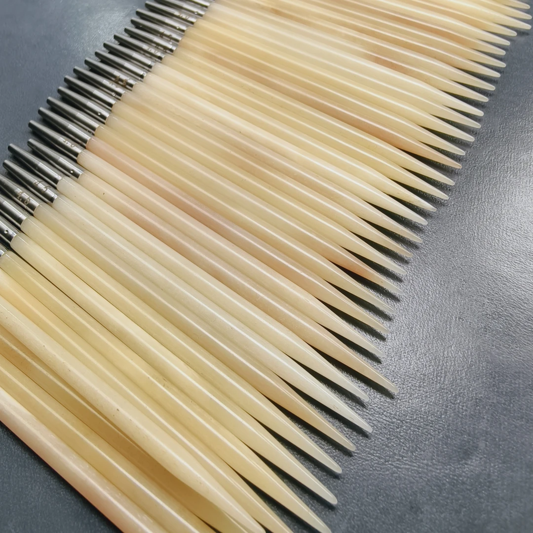 手磨牛骨骨（圆）针毛衣针身子纯手工打磨