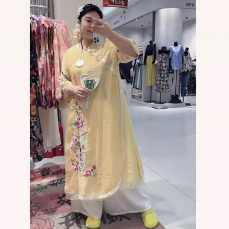 清苍价~深圳89533新中式重工刺绣改良旗袍裙连衣裙裙子