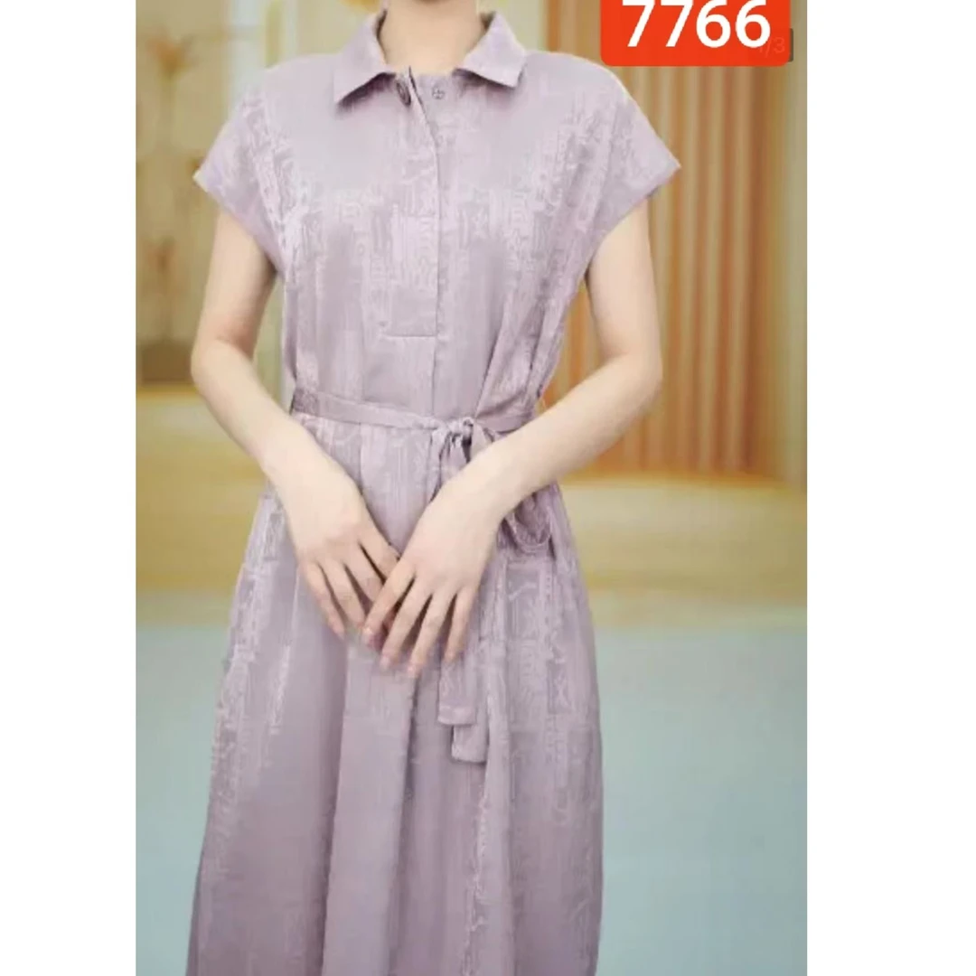 7766-17新款织花女士夏季连衣裙