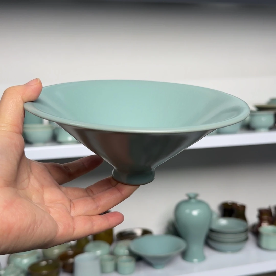 摆件陶18公分大斗笠