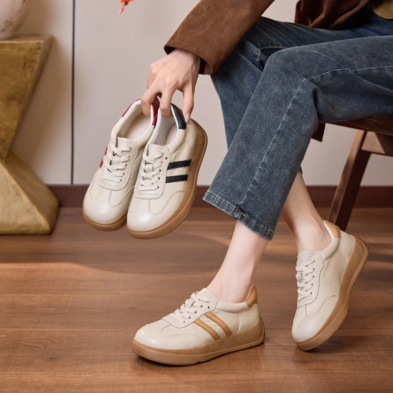 【女鞋】头层牛皮秋季新款爆款运动休闲轻便舒适防滑耐磨软底软面