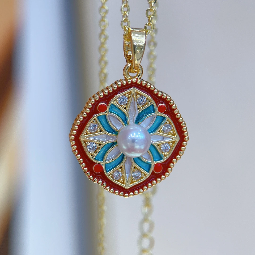 【LNDI】宝相花淡水珍珠套链4-5mm2203212152多样性发一