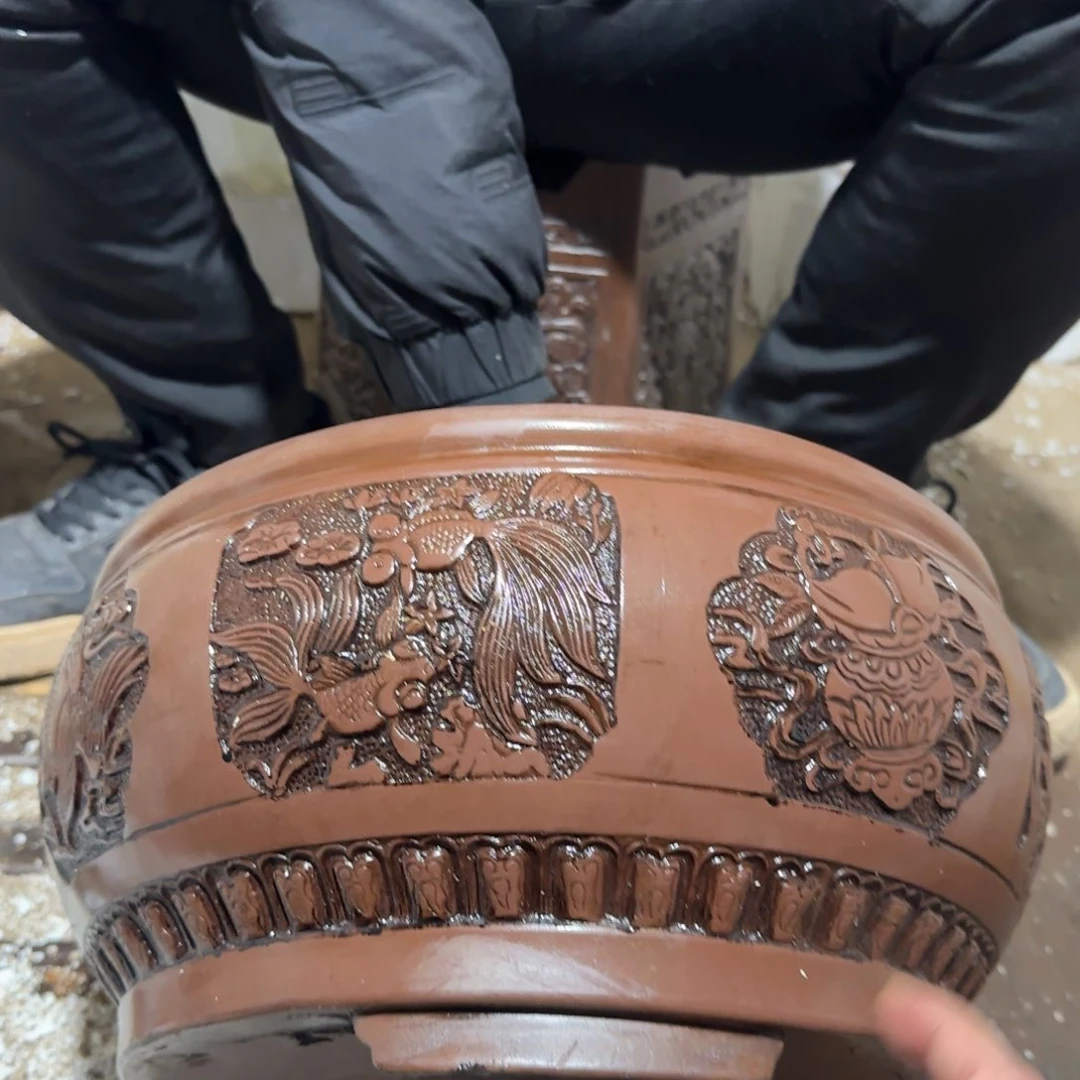 紫砂花盆口径30高度15