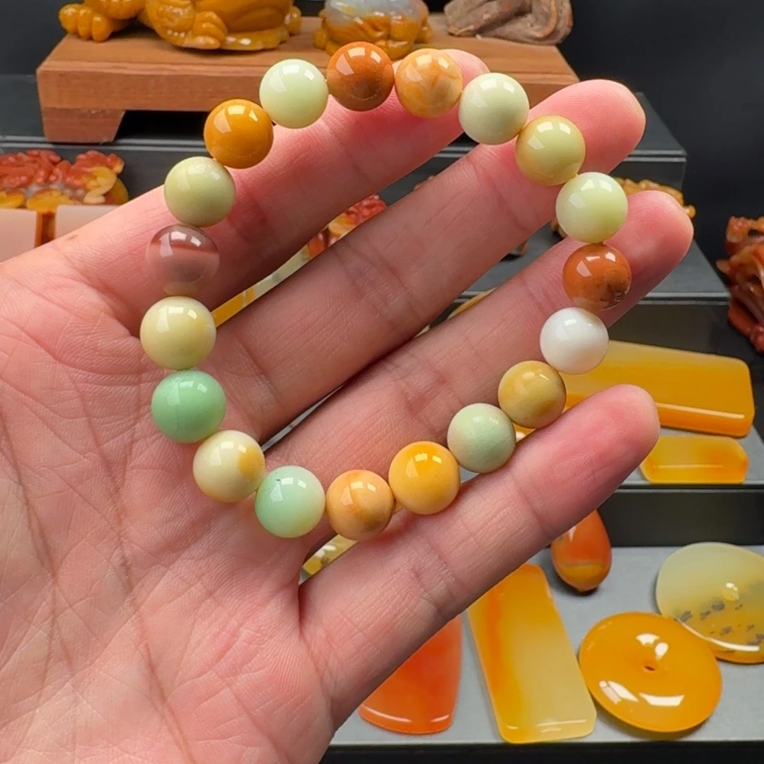 石英质玉（黄龙玉）未镶嵌手链