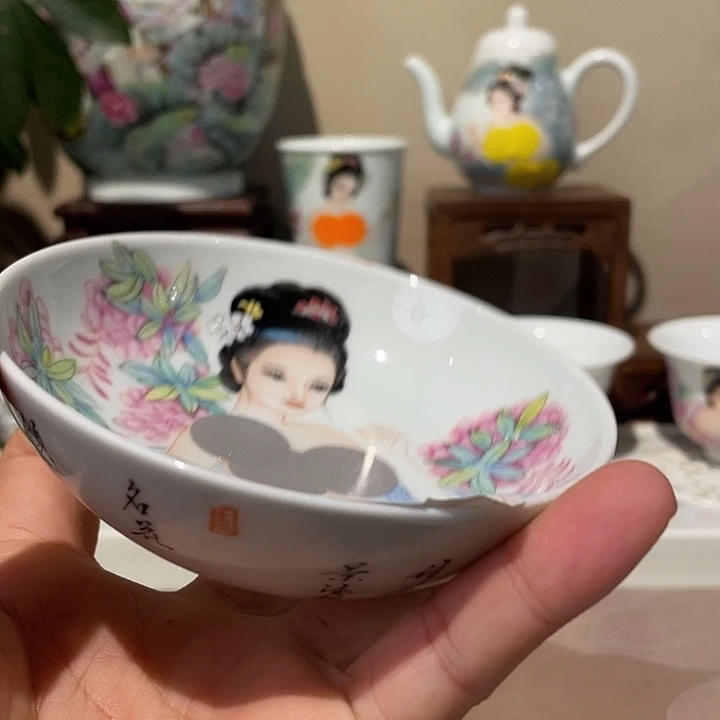 一***缘景德镇陶瓷，手工绘画