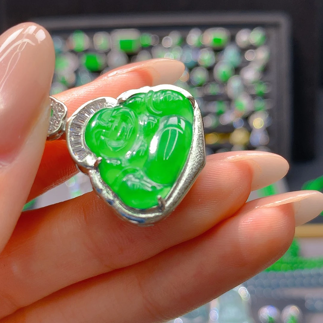 翡翠未镶嵌耳饰天然翡翠