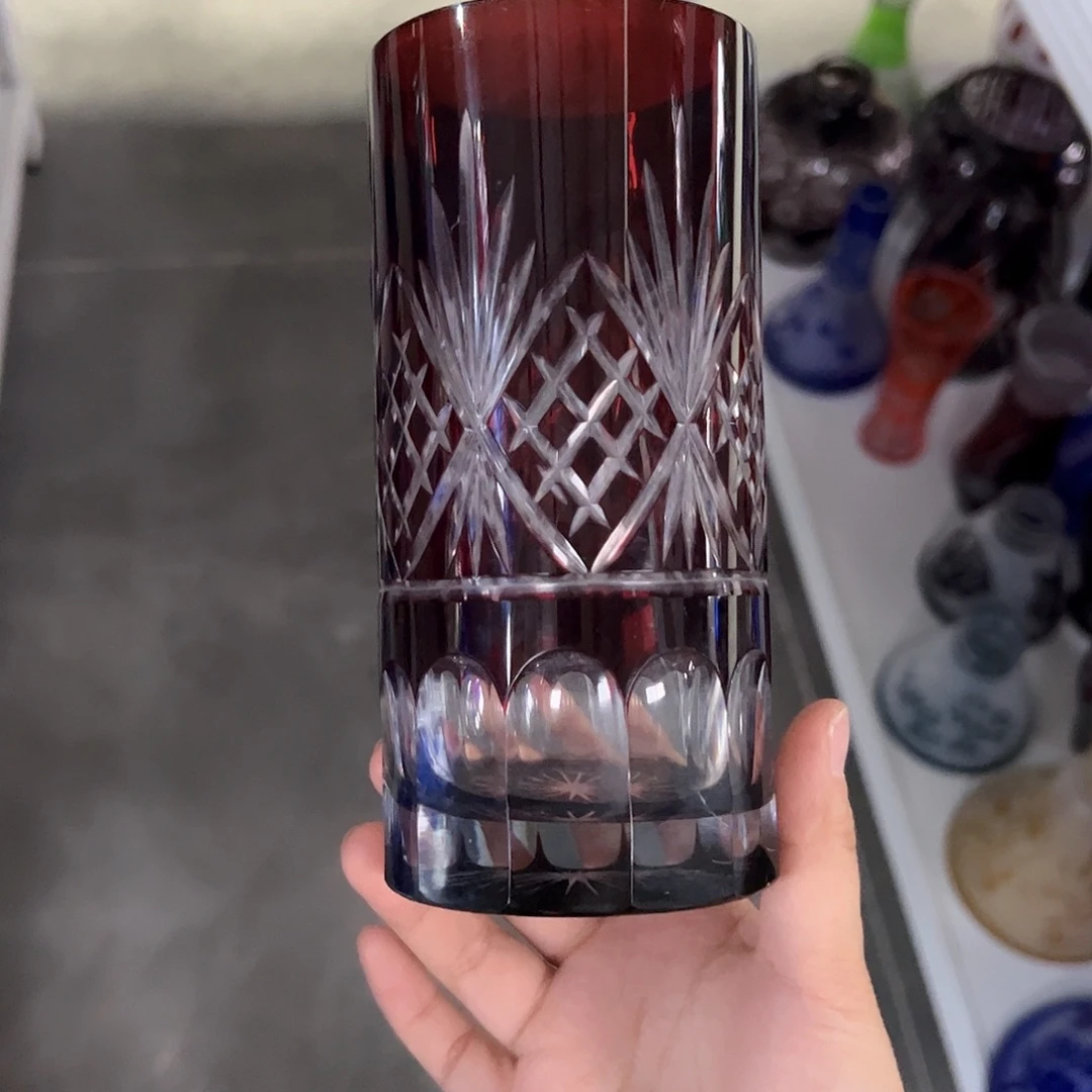 水晶玻璃平底款微瑕一个