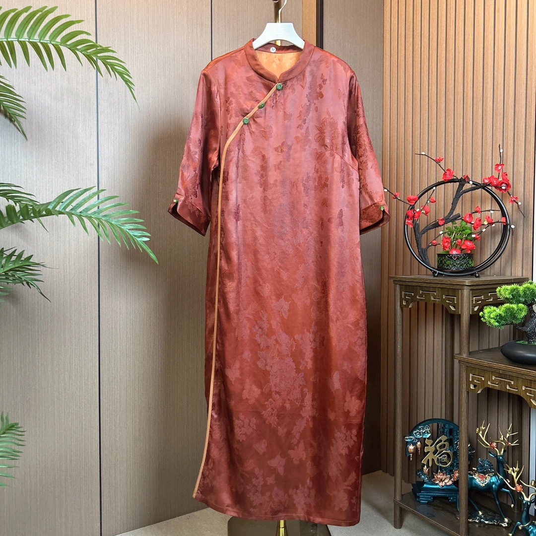 红云纱高端洋气气质百搭显瘦遮肉网红复古新中式改良旗袍温婉大方