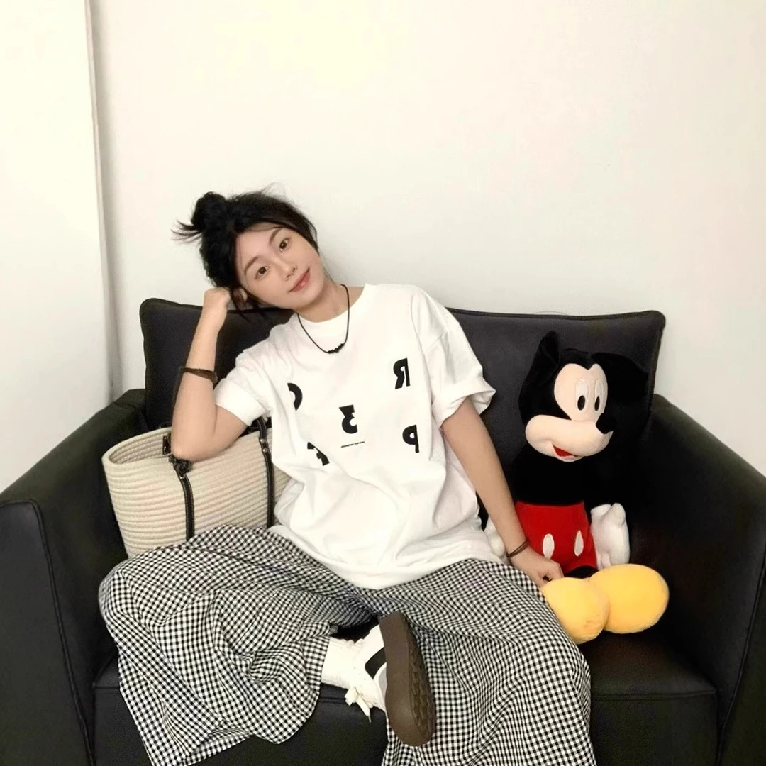 美式复古短袖白色T恤女潮牌夏季2025新款百搭宽松小众设计感上衣