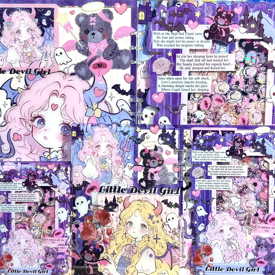 【恶魔女孩】高定摇摇本套餐活页本手工DIY定制潮玩本亚克力