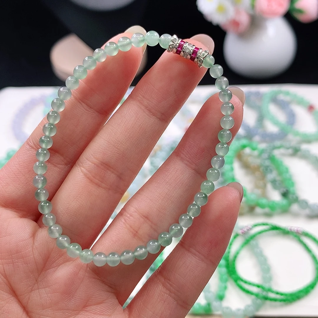 翡翠未镶嵌手链3.9mm