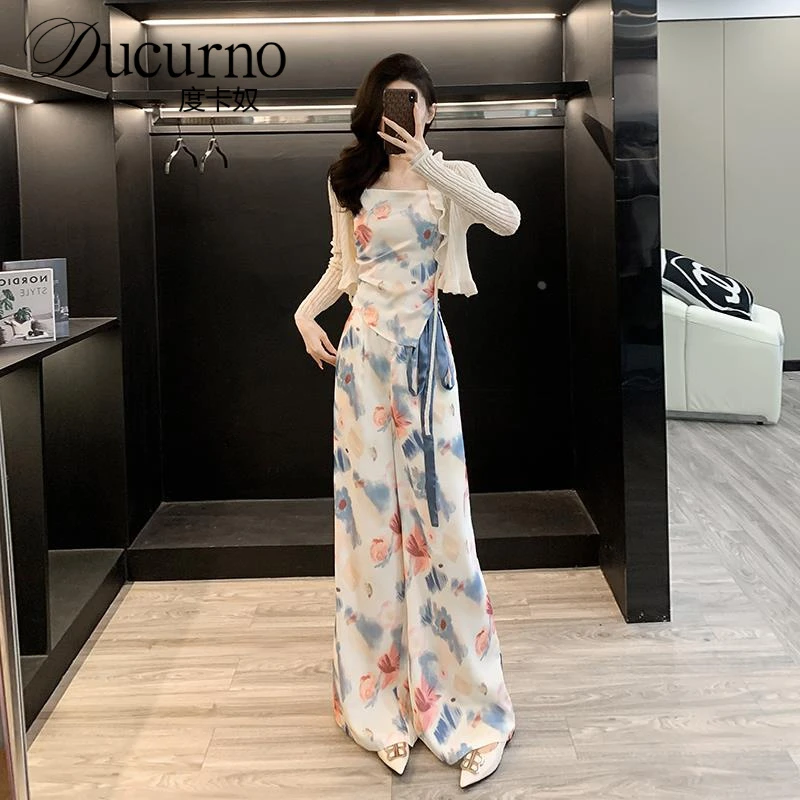 小香风休闲洋气裤套装女秋秋季薄款超好看辣妹炸街盐系穿搭三件套