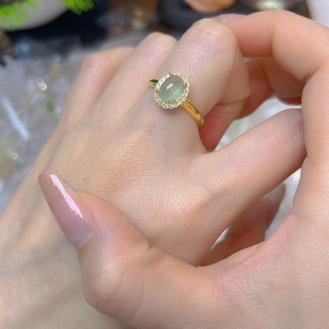 翡翠银S925镶嵌戒指