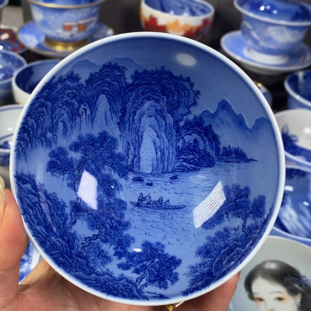 青花山水主人杯杯