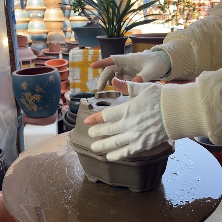 紫砂22+22莲花 口径22×16×8