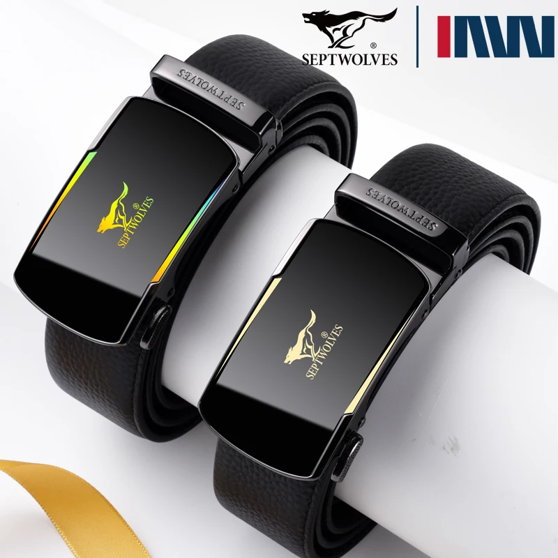 正品七匹狼男士皮带真皮自动扣新款高档男款时尚百搭头层牛皮腰带