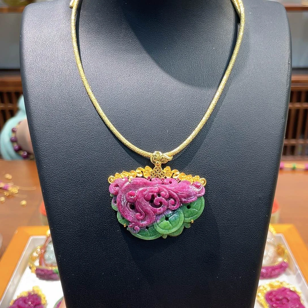 锦纶非金属吊坠红宝