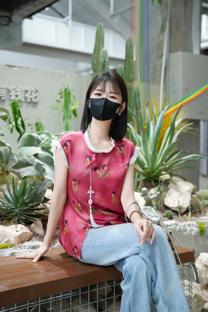 【双旦福利】赤裳 新中式国风桑蚕丝仕女图印花无袖上衣 JX-5154