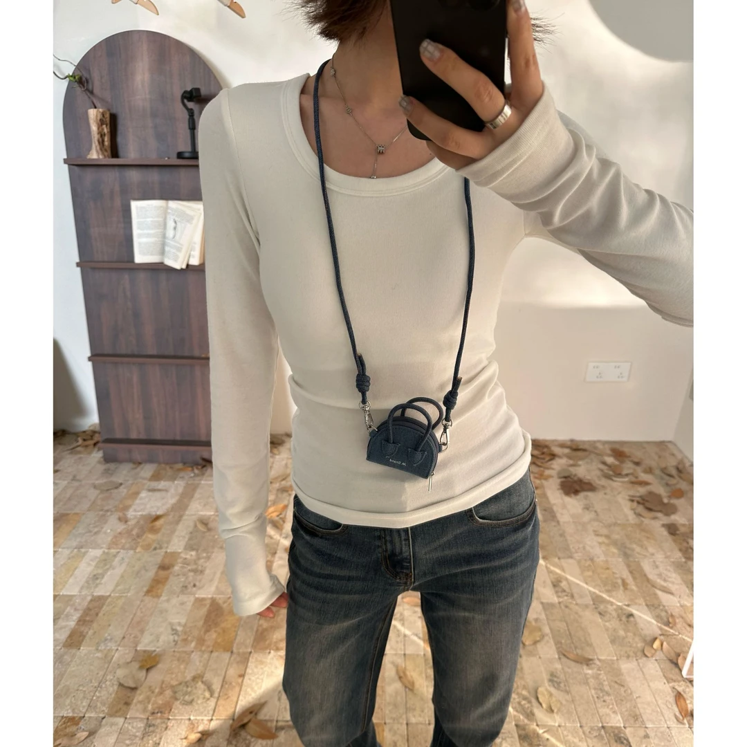 【NO退NO换】Our2【带胸垫瘦瘦T】秋冬季修身设计感百搭打底T恤【B7527