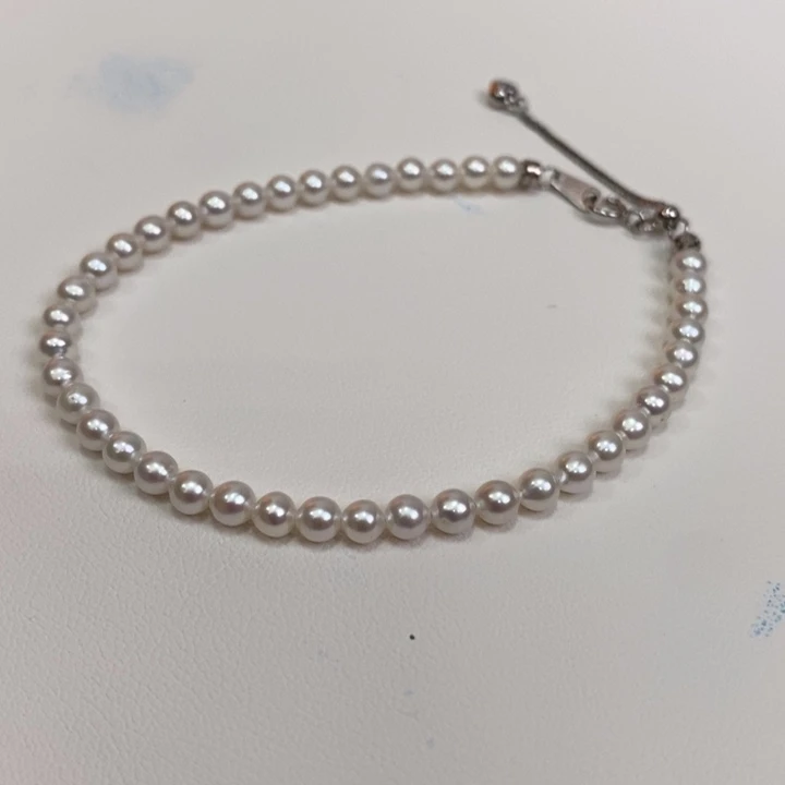 淡水珍珠手绳银S925镶嵌手链