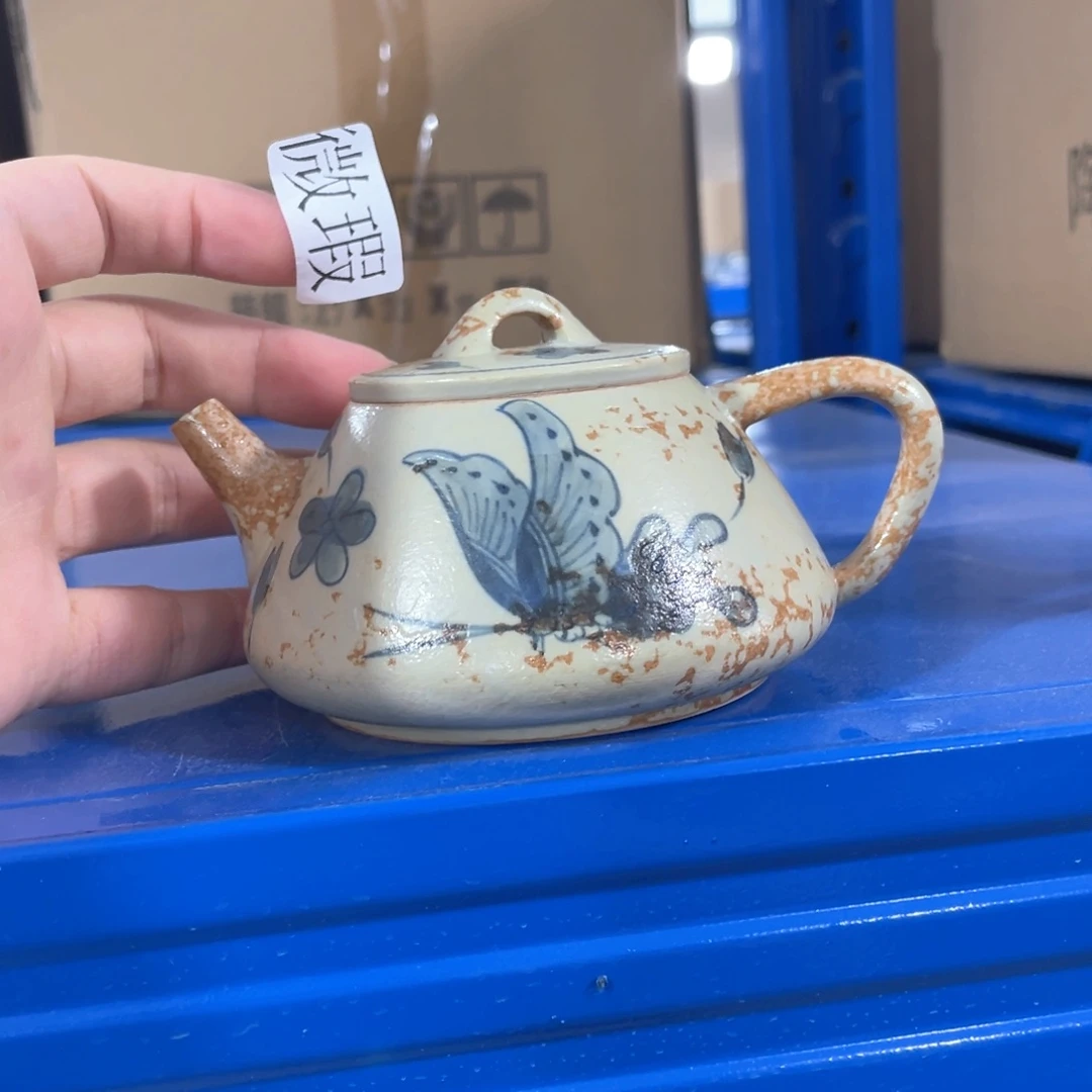 釉下手绘茶具微瑕