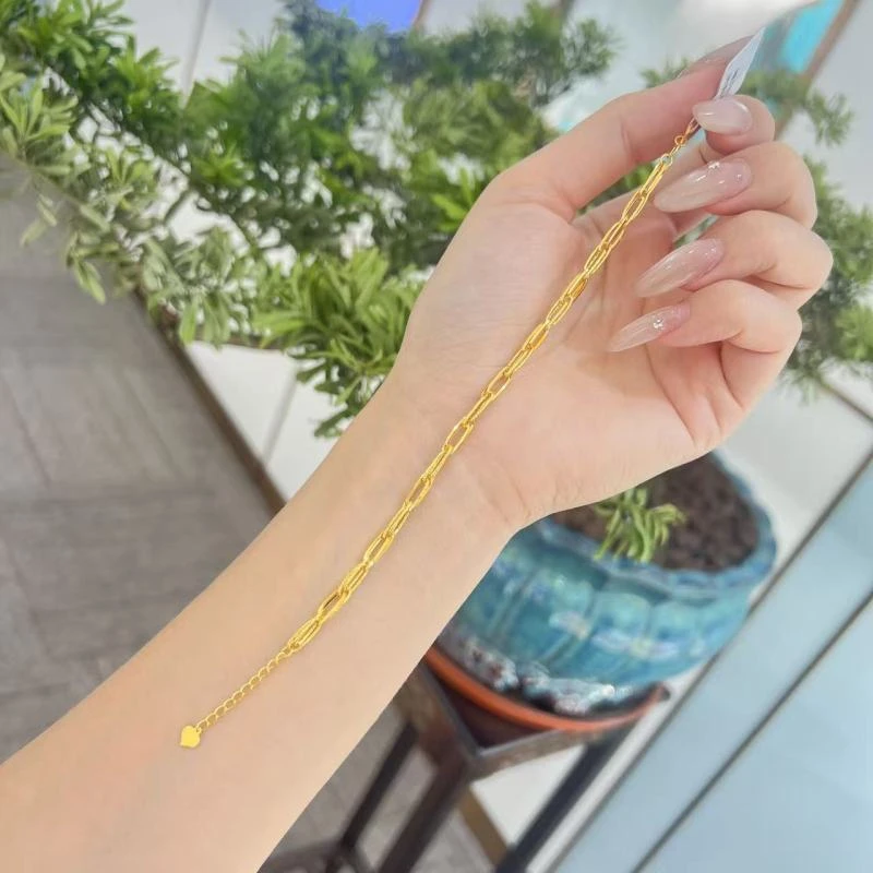 QS『酷酷的』爱丽丝卡链 5G黄金手链 足金999 S扣