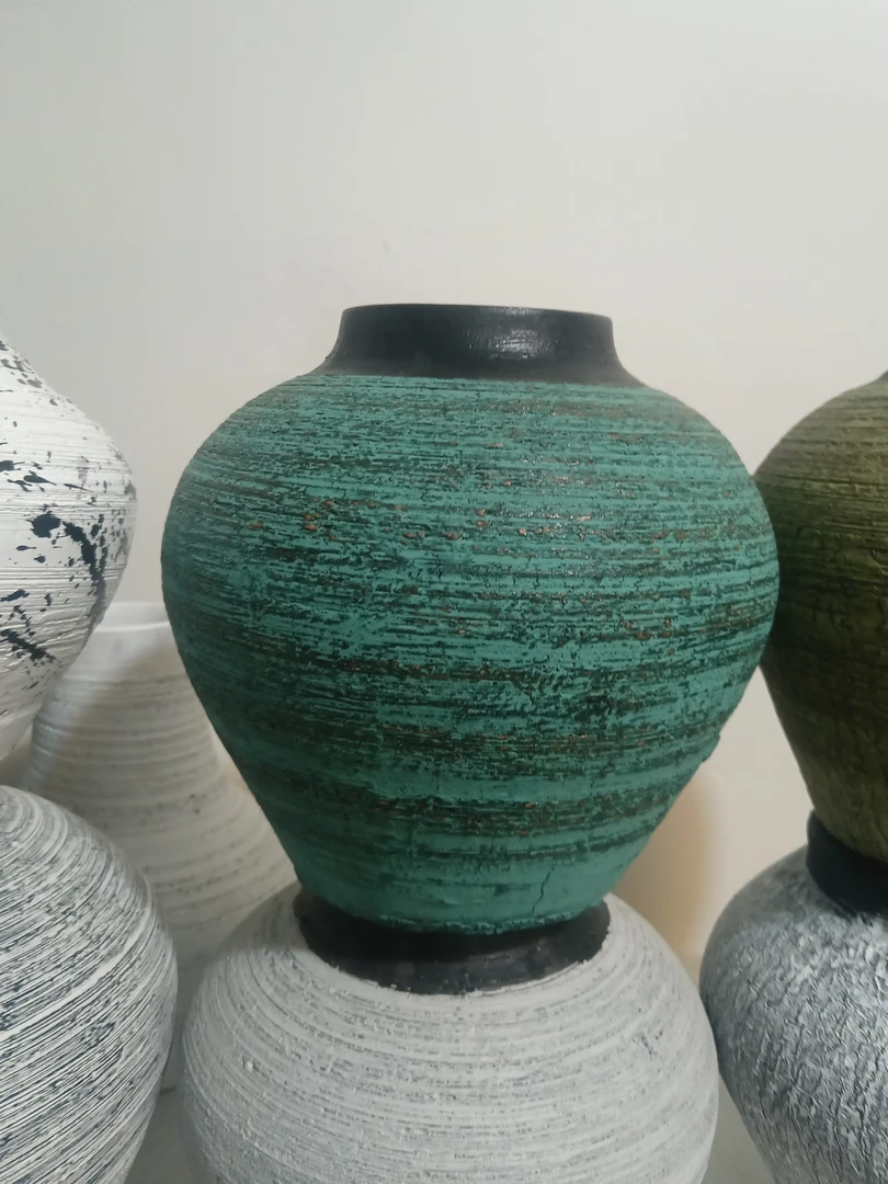 简约多肉花盆复古陶罐中式手工花瓶客厅摆件