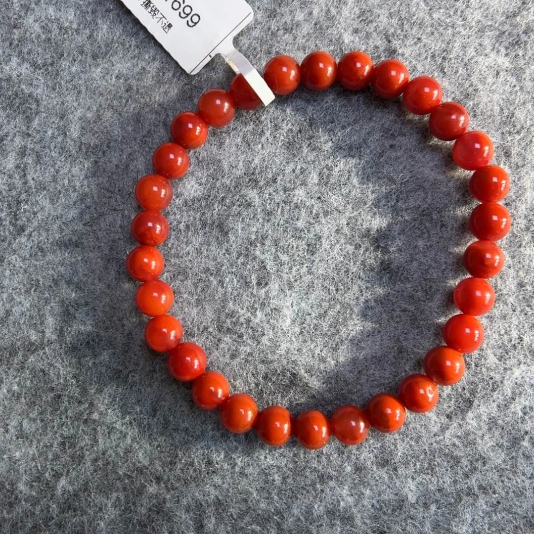 南红玛瑙未镶嵌手串火焰纹手串