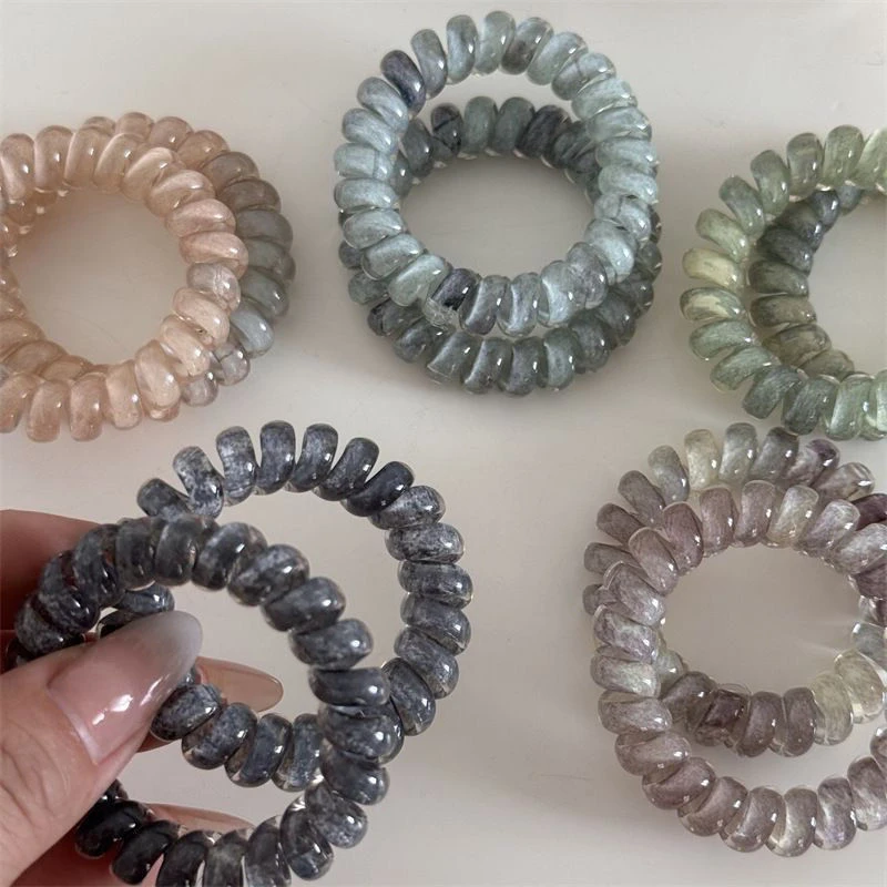 电话线发圈头绳高级简约发绳无痕皮筋百搭女扎头高弹力马尾耐用ss