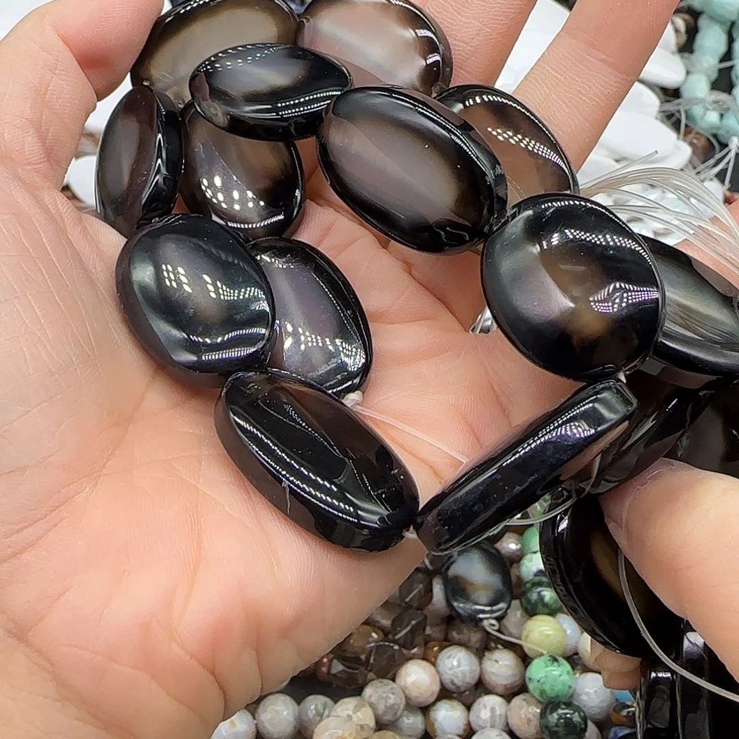 玛瑙/玉髓合金珠宝半成品玛瑙牌20-29mm一条