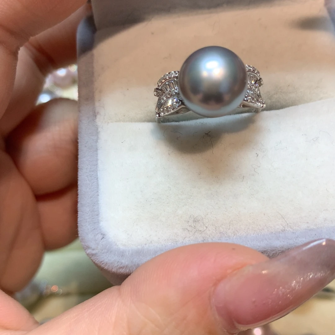 海水珍珠戒指银S925镶嵌
