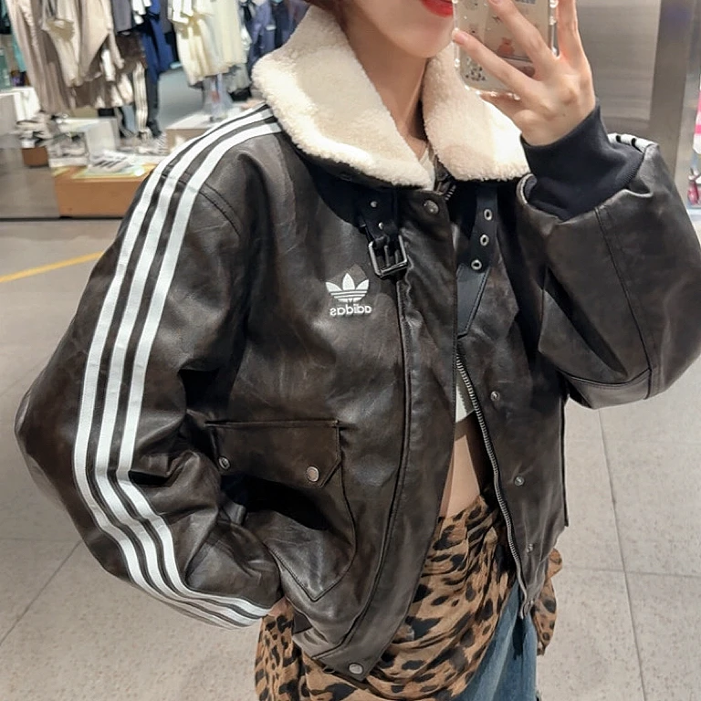 adidas/阿迪达斯New PU Pad JKT梭织保暖宽松棉服夹克外套KF3691