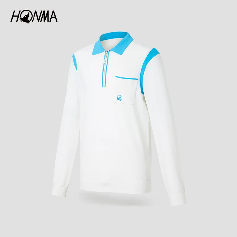 HONMA男士长袖POLO衫拉链款新商务HMJQ504H109