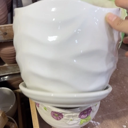 多肉绿植陶瓷花盆9.9包邮，有孔