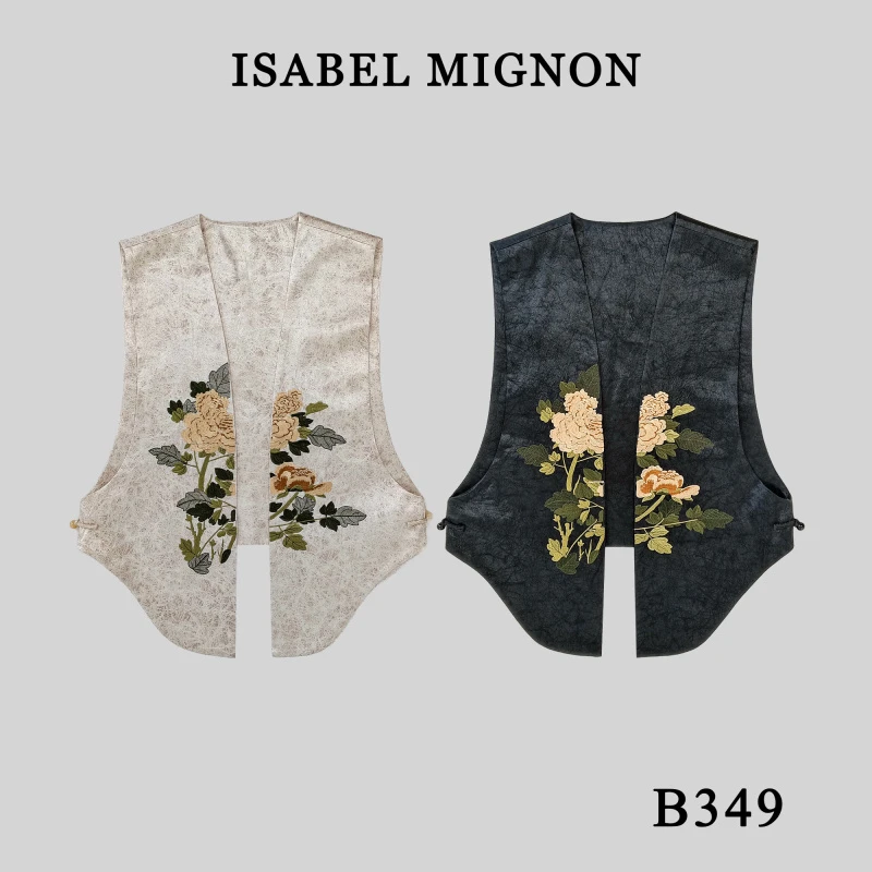 【娇娇】醋酸春秋薄款时尚复古马甲B349