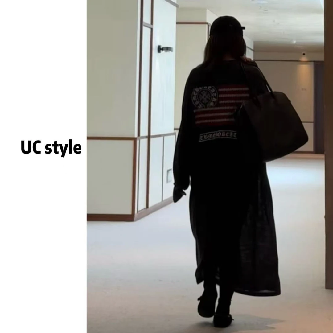 【UCSTYLE】A8902简约松弛克罗印花T恤长裙主播穿S码