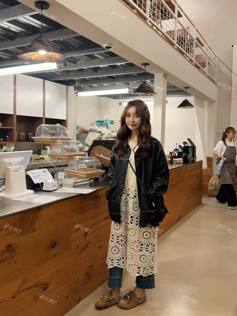 【YFONI】气质慵懒风欧尼小姐姐皮衣外套（包包可以单独购买）