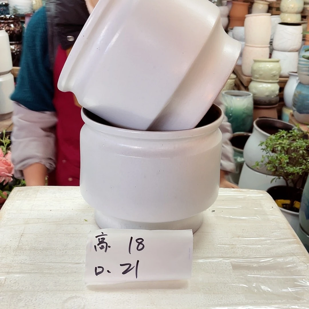 紫砂花盆高度18口径21