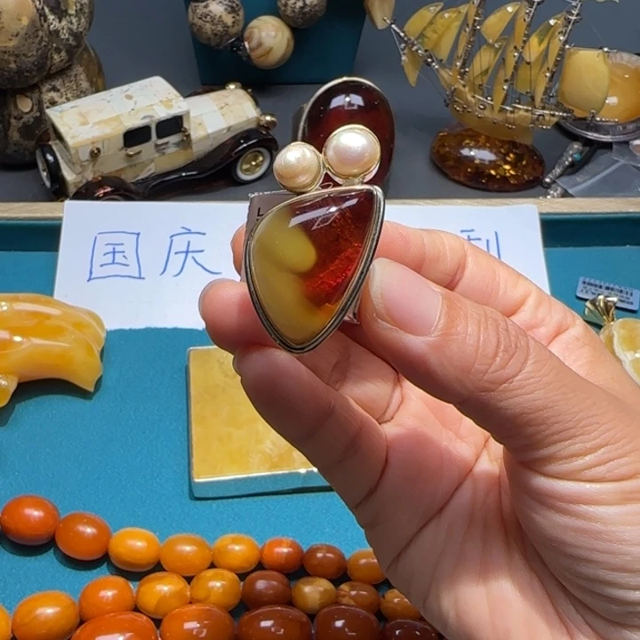 琥珀未镶嵌手链波兰设计款琥珀蜜蜡