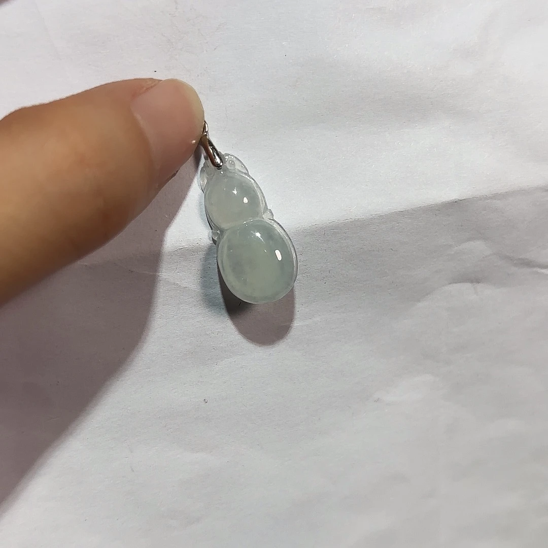 翡翠银S925镶嵌颈饰A货翡翠镶嵌银扣