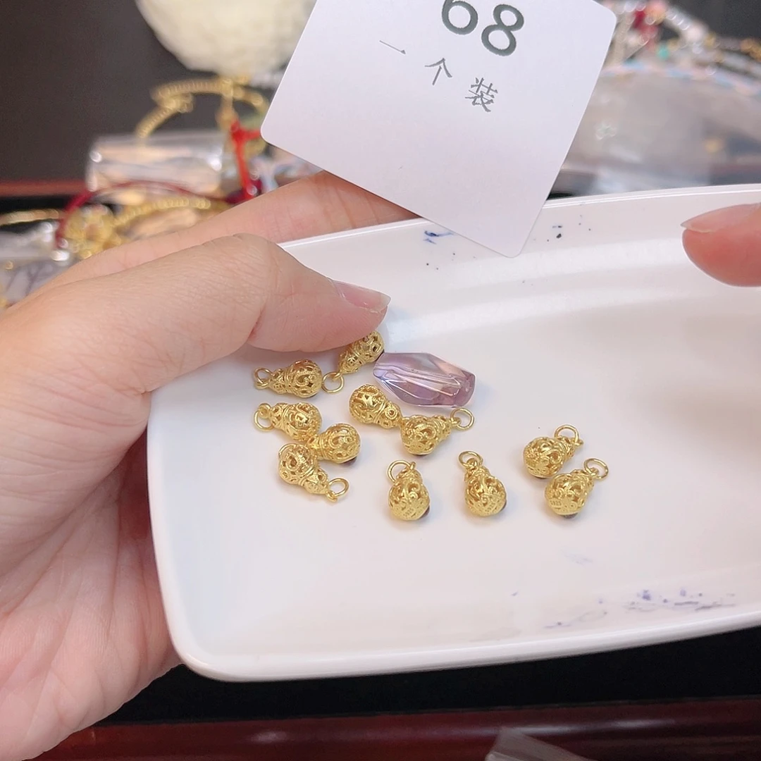 紫晶珠宝半成品银S925镀金镶嵌68