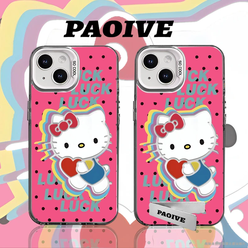 HelloKitty创意适用苹果华为vivoiPhone小米三星防摔彩银手机壳