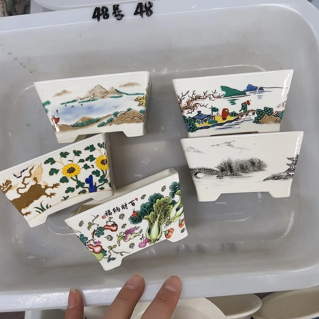 紫砂花盆48号瑕疵5个10/7.5/5cm